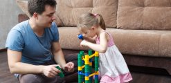 father and daughter build ball slide tower father and daughter build ball slide tower